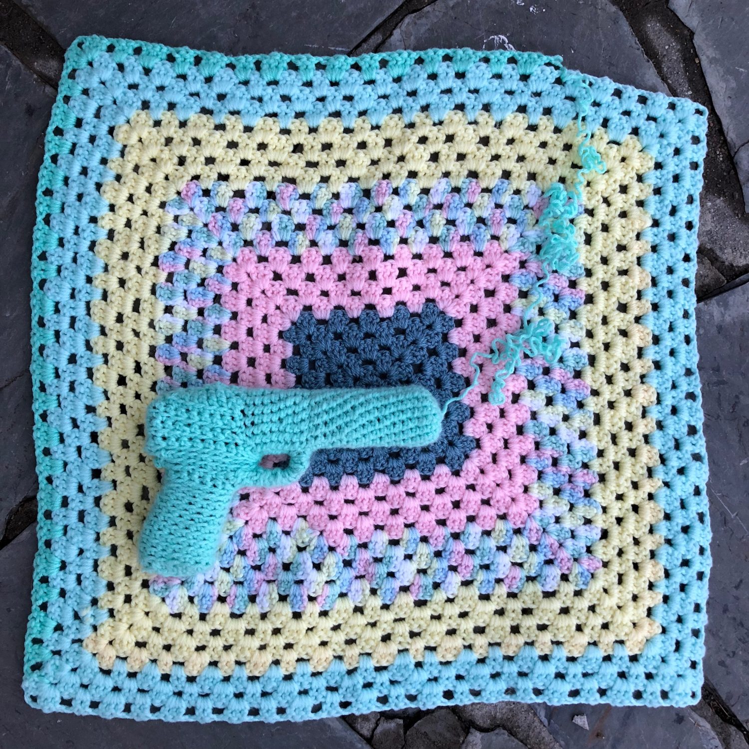 Crocheted Gun and Baby Blanket